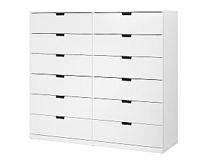 Comoda IKEA Nordli 12 sertare 160x145 Alb