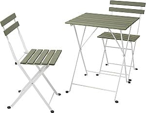 Set mobila de gradina IKEA Tarno 2 scaune Alb/Verde