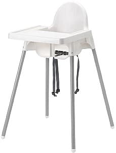 Стул для кормления простой IKEA Antilop High White/Silver