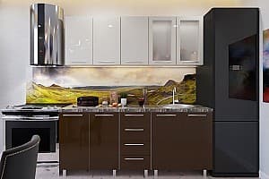 Кухонный гарнитур PS Lena 2 m High Gloss Brown/Bianco
