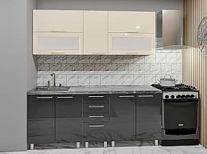 Set bucatarie PS Lena 2m (in sus) High gloss Bordo/Bianco