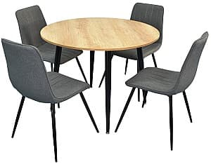 Набор стол и стулья Evelin DT 402-2+4 стулья XR-154B Grey 5