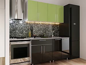 Кухонный гарнитур PS Mini (High Gloss) 1.6 m Green/Black