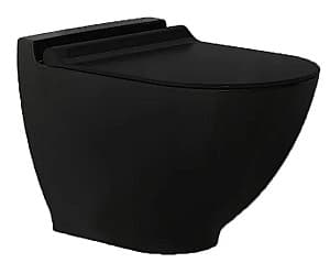 Vas WC suspendat Bien Banyo Harmony No-Rim Matte Black+Capac Vento Elite