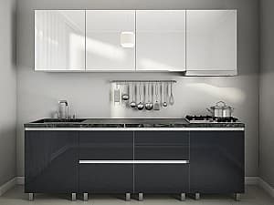 Set bucatarie PS Gola-2 2.4 m High Gloss Black