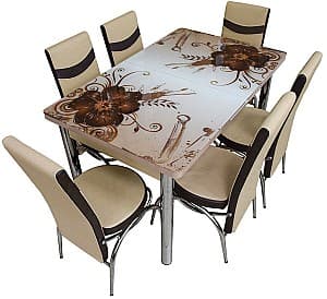 Набор стол и стулья Kelebek ES-06 (6 стульев)